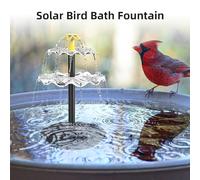 EBTOOLS Pompe de Fontaine Solaire 2,5 W avec 9 Buses - Caractéristiques pour les Bains d'oiseaux, les Jardins et les Espaces Extérieurs (BSV-SP025A)