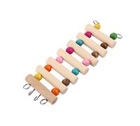 EBTOOLS Pont d'échelle en Bois pour Animaux de Compagnie pour Hamsters, Rats et Perroquets - 5 étapes d'escalade Jouet Swing pour Cages Intérieures (M （7STEPS 6 * 18cm）)