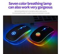 EBTOOLS Portable Silencieux Rechargeable illuminé avec Sept Couleurs de Lumière pour Le Bureau, la Maison et Les (Version de Charge Lumineuse à Respiration)