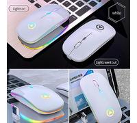 EBTOOLS Portable Silencieux Rechargeable illuminé avec Sept Couleurs de Lumière pour Le Bureau, la Maison et Les (Miroir Blanc, Respiration colorée Lumineuse,)