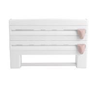 EBTOOLS Porte-roulement de Cuisine Mural pour Papier d'aluminium, Film et Serviettes Alimentaires - Solution de Stockage élégante et Pratique (WHITE)