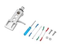 EBTOOLS Porte-Stylet en Alliage en Aluminium pour Phonographe avec 4 Fils de Connexion - DJ Cartouche Compatible avec Les Platines (Silver)