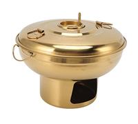 EBTOOLS Pot Chaud Portable en Acier Inoxydable pour un - Conception Ronde Polyvalente pour Induction, Gaz et électrique - Cuisine élégante du thé au Lait et du Shabu (GOLD)