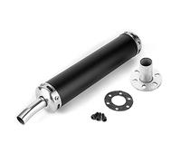 EBTOOLS pour 2 stroke Silencieux d'échappement en acier inoxydable, silencieux d'échappement 20mm/0.8in pièces modifiées pour moto 2 temps(Noir)