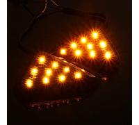 EBTOOLS pour Clignotant Moto pour Clignotant LED Triangle Kit de Lampe de Clignotant 12V, 2X Moto 12V Euro Triangle encastré Clignotants Fumée Ambre LED Lumière AP