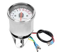 EBTOOLS pour compte moto Tachymètre Moto Argent Blanc DC 12V Universel Moto Affichage LED Tachymètre Électronique Tachymètre Jauge 13000rpm Jauge Électronique Tachymètre
