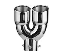 EBTOOLS pour embout echappement Tuyau D'échappement Tuyau de Voiture à Double Sortie D'échappement Silencieux en Acier inoxydable Conseils de Silencieux 63-76-220