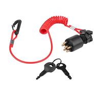 EBTOOLS pour interrupteur à clé et longe de sécurité johnson pour pollak ignition switch evinrude Interrupteur à clé de, 125cm/49.2in Interrupteur à clé de et longe de