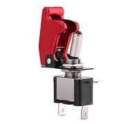 EBTOOLS pour interupteur 12 volts pour interrupteur 12v Interrupteur d'allumage à bascule de voiture, 12V 20A Racing Couvercle rouge SPST Bascule à bascule de commande de commutateur d'allumage On/Of
