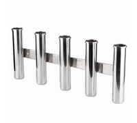 EBTOOLS pour Porte Canne INOX Tube Support de Canne à pêche, Support de Canne à pêche 5 Tubes Support 304 matériel en Acier Inoxydable pour Bateau de Yacht Marin