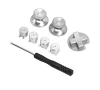 EBTOOLS pour Pro Controller Metal DIY Remplacement Kit - Abxy D-Pad et Outils Inclus, Mises à Niveau de Jeu en Finition en Argent
