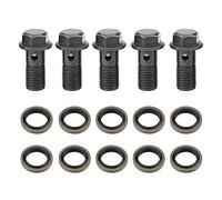 EBTOOLS pour raccord banjo double pour m10x1 brake banjo Moto Boulons et Rondelles Banjo pour Maître-cylindre étrier de Frein M10 x1.25 / M10 * 1.0mm(M10×1mm)