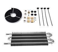 EBTOOLS pour refroidisseur essence Kit de refroidisseur d'huile de direction assistée automobile, tube et ailette refroidisseur de transmission voiture 4 rangées convertisseur de radiateur auto-manue