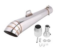 EBTOOLS pour silencieux pot moto noir pour 2x universal motorcycle muffler En Acier Inoxydable Moto Échappement Universel Tuyau De Queue Silencieux Embout De Tuyau