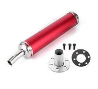 EBTOOLS pour silencieux moto 2 temps Silencieux d'échappement en acier inoxydable, silencieux d'échappement 20mm/0.8in pièces modifiées pour moto 2 temps(rouge)