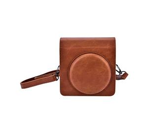 EBTOOLS pour sq1 Case Mini Sac Photo, étui en Cuir PU Capuchon Amovible avec Bandoulière pour Appareil Photo Fujifilm SQ6(Marron) Sac à bandoulière pour Appareil Photo avec