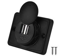 EBTOOLS pour USB Panel Mount 12v pour Prise USB 12v pour Adapter Double Prise de Port USB Jeu vis, Adaptateur Secteur DC12V / 24V de Prise de Chargeur de Voiture Imperméable 3.1A