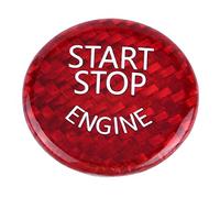 EBTOOLS pour x3 bouton start pour 2o15 x3 replacement start button Bouton d'arrêt de démarrage de moteur de voiture, fibre de carbone rouge Bouton d'arrêt de démarrage de