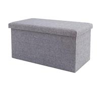 EBTOOLS Rangement de Tissu Pliant Potoman - Replice de Pied Pliable et Boîte de Rangement pour Jouets pour Le Salon et Le Dortoir, Gris (350ML)