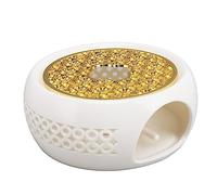 EBTOOLS Réchauffeur de Théière en Porcelaine élégante avec Coussin en Alliage, Base Ronde et Conception Concave pour Un Entretien de Chaleur Optimal et
