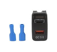 EBTOOLS Rocker Commutateur Double Socket Rapide de Voiture USB avec Voltmètre Bleu pour VR, Installation Facile, Doubles Ports pour Smartphones et Tablettes