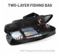 EBTOOLS Sac à Canne à Pêche Portable avec Tissu Oxford 600D, Stockage à Double Fermeture éclair, Bandoulière et Poignée de Transport Facile (60 cm)
