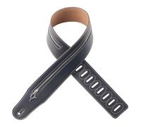 EBTOOLS Sangle de Guitare en Cuir Premium avec Design Punk, Confortable et sécurisé pour les Guitares électriques et Acoustiques (BLACK)
