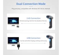 EBTOOLS Scanner de Code-Barres 1D / 2D Portable avec Double Connexion: & USB Reader pour la Vente au Détail, la Bibliothèque et l'utilisation de l'entrepôt, Compatible avec &