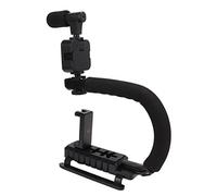 EBTOOLS Stabilisateur de la Caméra à Main avec Un Clamp/Holder de Téléphone à LED et Un Clamp/Holder de Téléphone sécurisé pour Les Caméras SLR, DV et Action - U Conception de Forme U pour Le