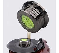 EBTOOLS Stabilisateur de Poids Record élégant avec Bulle de 50 Hz pour Une qualité Sonore Améliorée - Pince de Platine pour Les Audiophiles (Noir Brillant)