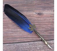 EBTOOLS Stylo à Plumes en Plumes Vintage avec Boîte à - Élégant Stylo d'écriture de Calligraphie en Bleu, et Acier Inoxydable (BLUE)