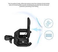 EBTOOLS Support d'amortissement en Microphone en Plastique avec Support de Micro à Vibration Métallique pour 23,5-24,5 Mm de Diamètre, Adaptateur à Vis (BLACK)