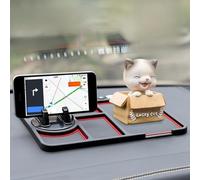 EBTOOLS Tableau de Tableau de Bord sans Glissement Mat de Téléphone Mobile Coussin de Stockage en Silicone pour Voiture avec Une Installation et Une compatibilité Faciles (Rouge)