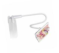 EBTOOLS Tablette et Support de Téléphone à Col de Cygne Flexible de 27 Pouces pour Bureau/Lit/Cuisine, Support avec Pince à Vis de 3 Pouces pour Appareils de 4 à 10,6 (White)