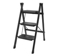 EBTOOLS Tabouret de Pas de Pliage d'échelle à 3 Pas avec Pédale Glissade, 330,7 LB capacité en Acier en Carbone Domestique Portable