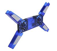 EBTOOLS Tampon de Refroidissement de Refroidissement de l'ordinateur Portable à Double Ventilateur avec Câble USB - Compact, élégant et Compatible pour Les Tailles (Blue)