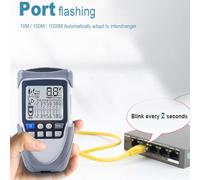 EBTOOLS Testeur de Câble Portable Portable avec écran LCD, Test PoE, Mesure de Tension, sensibilité et Lampe de Poche LED (ET613)