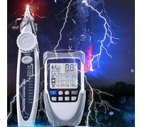 EBTOOLS Testeur de Câble Portable Portable avec écran LCD, Test PoE, Mesure de Tension, sensibilité et Lampe de Poche LED (ET612)