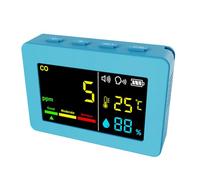 EBTOOLS Testeur d'humidité de Température 3-en-CO Portable Testeur d'humidité avec Affichage de Couleur Alarme Vocale Indicateur de quantité électrique (Blue)