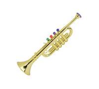EBTOOLS Trumpet des Enfants Colorés - Instrument de Musique en Plastique Enduit doré pour Les Enfants d'âge Préscolaire, Jouet Musical Amusant Apprentissage Précoce