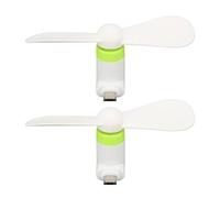 EBTOOLS Ventilateur de Smartphone de 2 PCS, Portable et USB Compatible, Solution de Refroidissement à Brise Douce pour les Appareils, Blanc