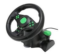 EBTOOLS Volant de course PC avec pédale, rotation à 180 degrés, compatible avec 360, PS3, PS2, PC