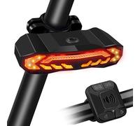 EBUYFIRE Feu Arrière de Vélo Intelligent 5 en 1 Rechargeable USB - Clignotants, Feu de Freinage Automatique, Klaxon Électrique, Alarme Antivol - Sécurité et Visibilité Maximale pour Cyclistes