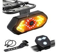 EBUYFIRE Feu Arrière Vélo avec Clignotants et Télécommande,5 Modes,IPX4 | Feu Arriere Velo USB Rechargeable, Klaxon Intégré,Facile à Installer,Longue Durée Batterie,Montage Universel pour Guidon