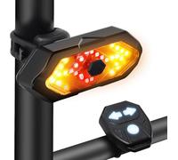 EBUYFIRE Feu Arrière Vélo avec Clignotants et Télécommande,5 Modes,IPX4 | Feu Arriere Velo USB Rechargeable, Klaxon Intégré,Facile à Installer,Longue Durée Batterie,Montage Universel pour Guidon