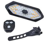 EBUYFIRE Feu Arrière Vélo avec Clignotants et Télécommande - 5 Modes LED, IPX4 Étanche, USB Rechargeable, Klaxon Intégré, Montage Universel pour Guidon/Casque/Porte-Bagages-FR1820