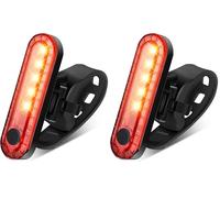 EBUYFIRE Feu Arrière Vélo USB Rechargeable - 120 Lumens, 4 Modes, Étanche IPX4, Installation Rapide sans Outils - pour VTT, Vélo de Route, Trotinette Électrique (Lot de 2)