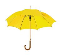 eBuyGB Parapluie pliable automatique classique en bois avec poignée courbée, jaune, 90cm Length 105cm Span, Classique