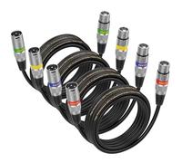 EBXYA Câble Microphone Pack de 4 3M XLR Mâle vers Femelle Symétrique Blindé pour Enregistrement en Studio, Sonorisation Live et Table de Mixage à Alimentation Fantôme