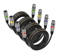 EBXYA Câble Microphone Pack de 4 5M XLR Mâle vers Femelle Symétrique Blindé pour Enregistrement en Studio, Sonorisation Live et Table de Mixage à Alimentation Fantôme